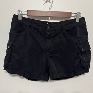 Sanctuary Womens Y2K Cargo Shorts Size 27 Black Utility Pockets Mini Gorpcore